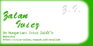 zalan ivicz business card